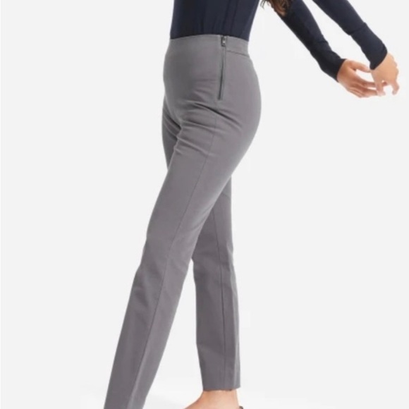 Everlane Side Zip Stretch Cotton Pants size 10 grey/blue - Picture 2 of 10